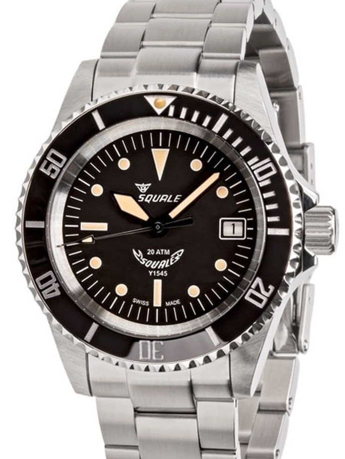 Squale 200 meter Swiss Automatic Dive watch with Ceramic Bezel, Domed AR Sapphire Crystal #1545-ORIG