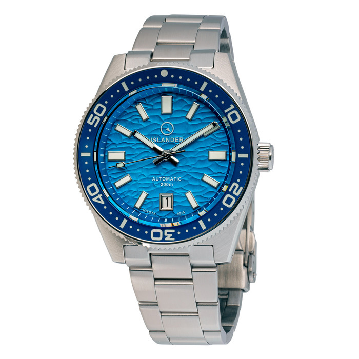 Islander Northport Hi-Beat Automatic Dive Watch with Turquoise Ripple Dial #ISL-156 zoom