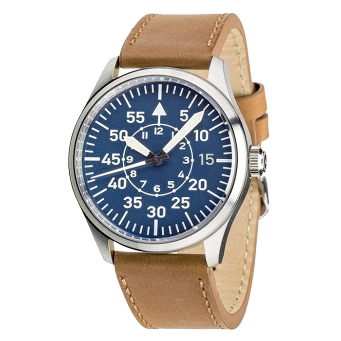 Islander Aviator Automatic Watch with Leather Strap and an Anti-Reflective Sapphire Crystal #ISL-17