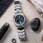 Islander Automatic Dive Watch with Bracelet, Double-Domed AR Sapphire Crystal, and Embossed Ceramic Bezel Insert #ISL-18
